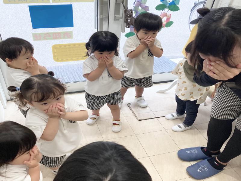 避難訓練&シール貼り《大阪市西区,新町にある幼児教育一体型保育園HUGアカデミー、一時預かり、一時保育》
