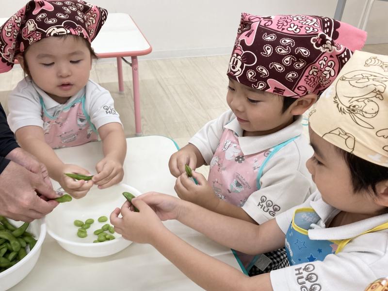 クッキングをしました。《大阪市西区,新町にある幼児教育一体型保育園HUGアカデミー、一時預かり、一時保育》