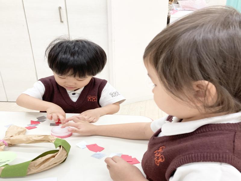 しめ縄を作りました《大阪市西区,新町にある幼児教育一体型保育園HUGアカデミー、一時預かり、一時保育》