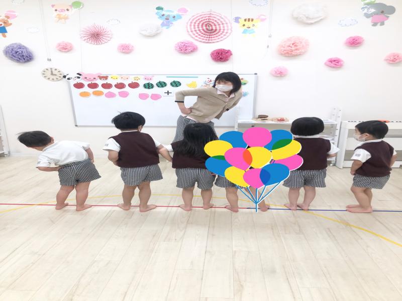 お遊戯の練習をしました☆《大阪市西区、新町にある幼児教室一体型保育園》