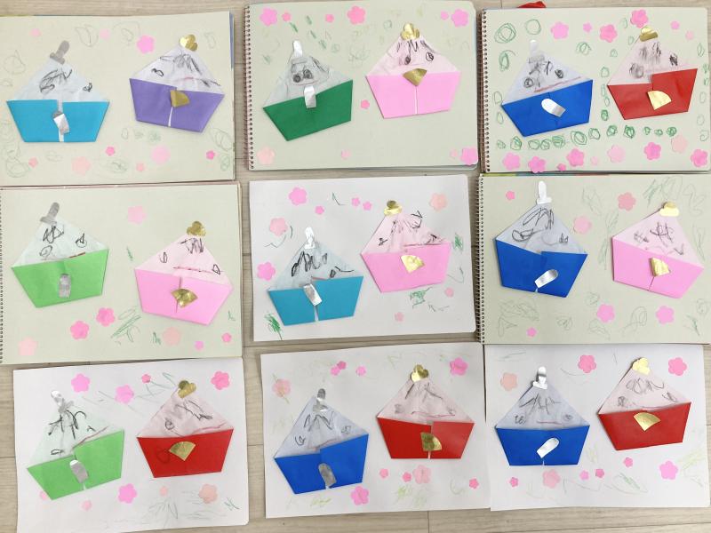 折り紙製作をしました《大阪市西区,新町にある幼児教育一体型保育園HUGアカデミー、一時預かり、一時保育》