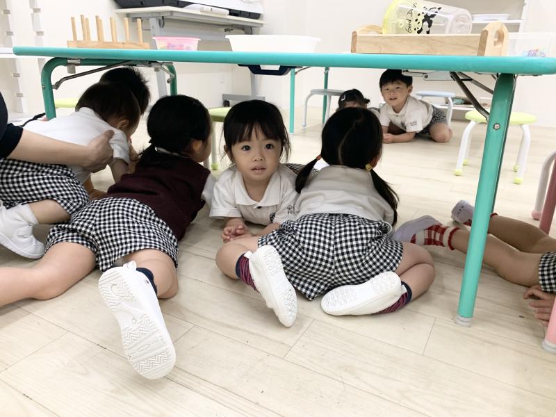 避難訓練をしました。《大阪市西区,新町にある幼児教育一体型保育園HUGアカデミー、一時預かり、一時保育》