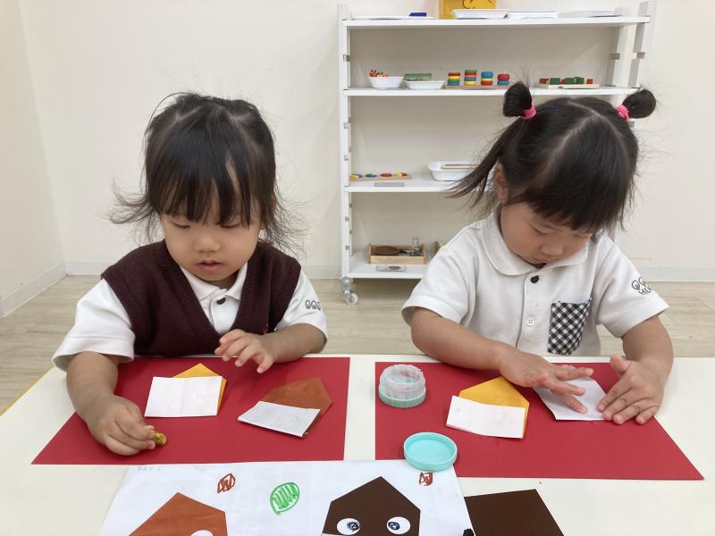 折り紙をしました！《大阪市西区新町にある幼児教室一体型保育園》