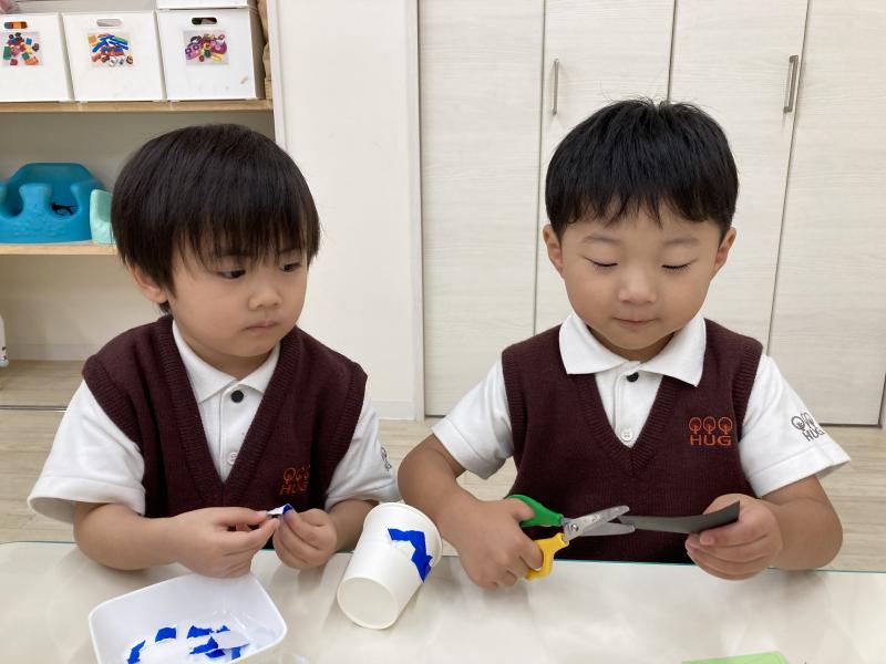 クラフトをしました！《大阪市西区新町にある幼児教室一体型保育園》