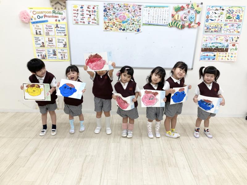 鬼さんを描きました！《大阪市西区,新町にある幼児教育一体型保育園HUGアカデミー、一時預かり、一時保育》